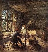 OSTADE, Adriaen Jansz. van The Painter in His Studio sg oil on canvas